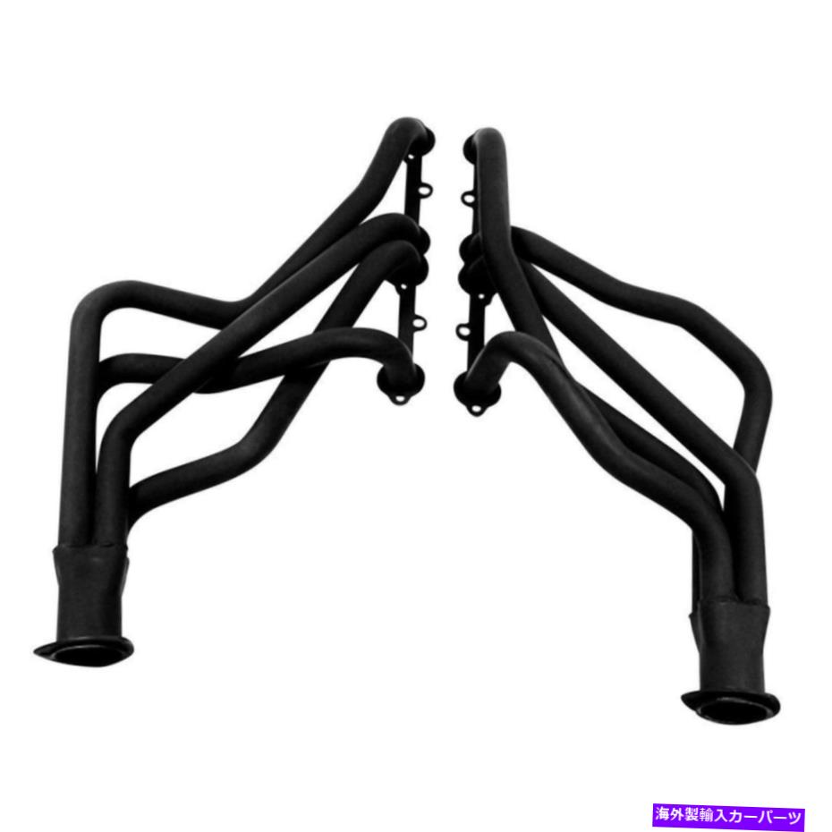 exhaust manifold 軟鋼ブラックペイントロングチューブエキゾーストヘッダーは1984年オールドモービルカレーに適合します Mild Steel Black Painted Long Tube Exhaust Headers Fits 1984 Oldsmobile Calais【並行輸入品】