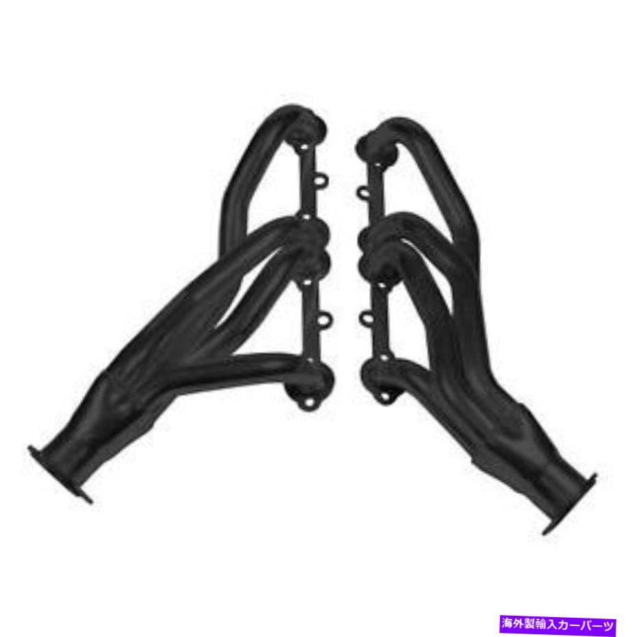 exhaust manifold 軟鋼ブラックペイントミッドレングスチューブエキゾースト1982年オールドモービルカトラスに適合する Mild Steel Black Painted Mid Length Tube Exhaust He Fits 1982 Oldsmobile Cutlass【並行輸入品】