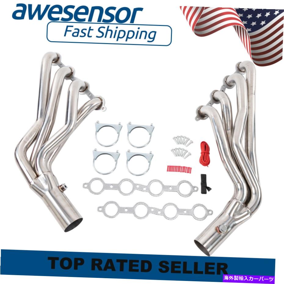 exhaust manifold 排気マニホールドヘッダー+Yパイプフィット99-06シボレー/GMC GMT800シルバラド/シエラ1500 Exhaust Manifold Header+Y-Pipe Fits 99-06 Chevy/Gmc GMT800 Silverado/Sierra 1500【並行輸入品】