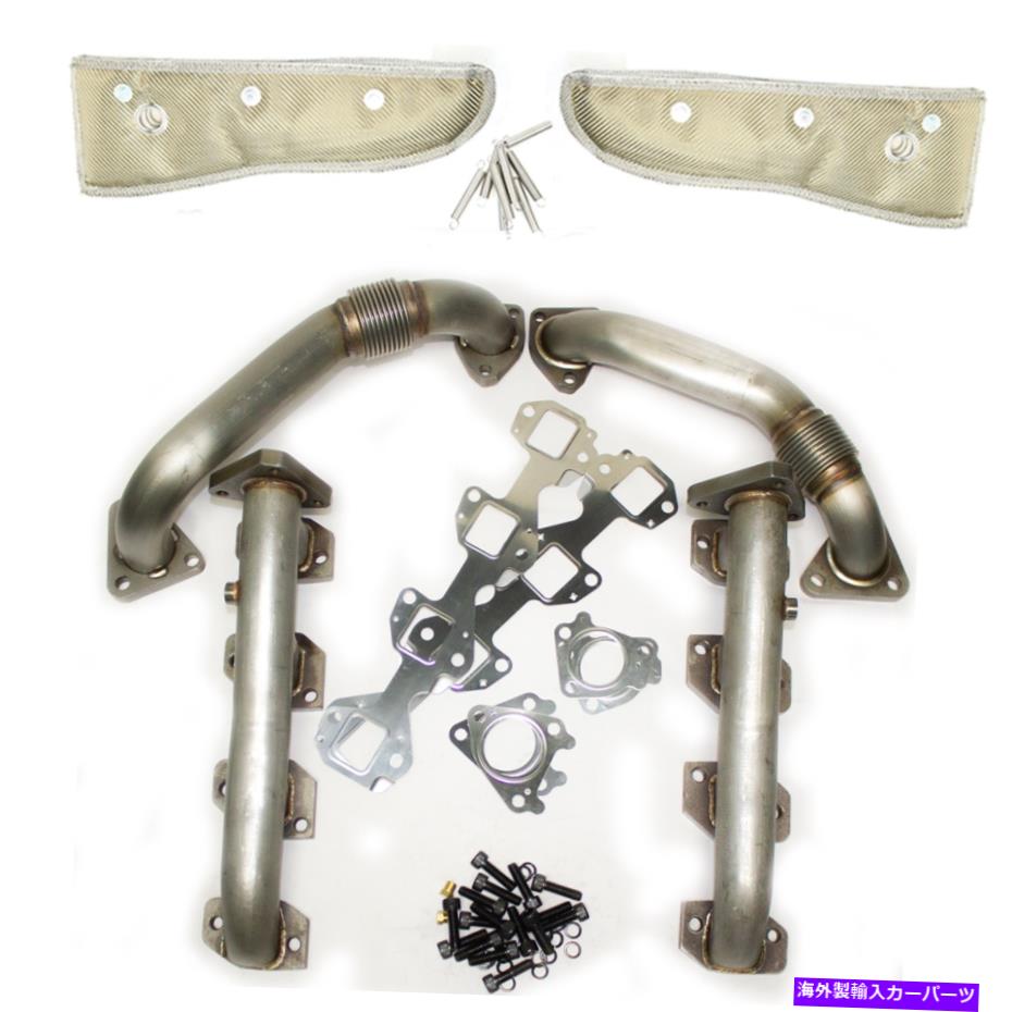 exhaust manifold Duramax 6.6Lステンレスマニホールド＆アップパイプPKG 01-04 LB7 Wフリーマニホールドブランケット Duramax 6.6L Stainless Manifold & Up-Pipe PKG 01-04 LB7 W FREE Manifold Blankets【並行輸入品】