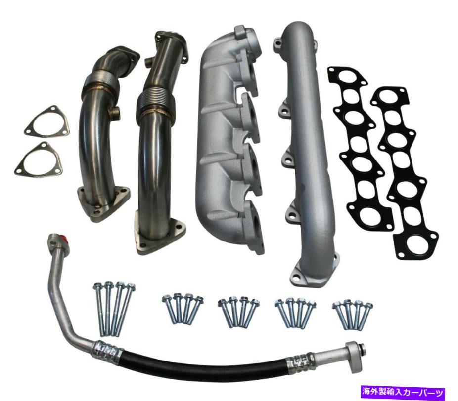 exhaust manifold 6.4Lフォードパワーストローク用のハイフローエキゾーストマニホールドとアップパイプ High Flow Exhaust Manifolds & Up Pipes for 6.4l Ford Powerstroke【並行輸入品】