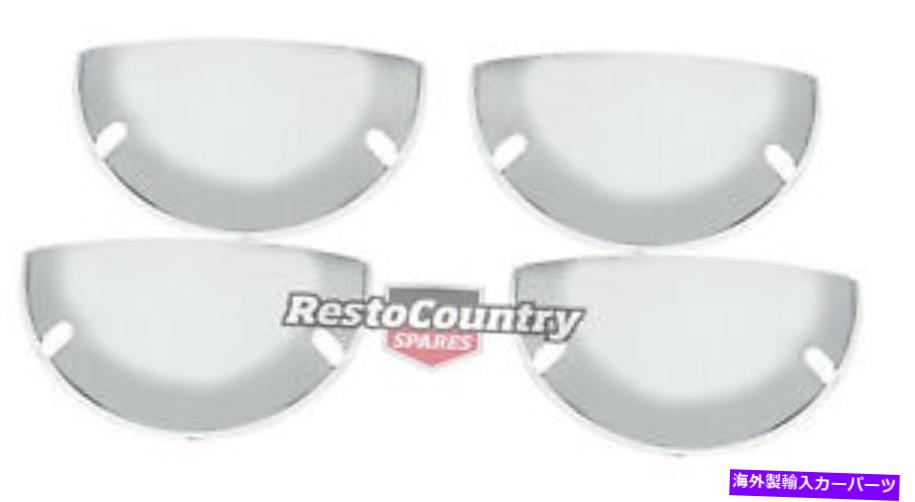 Headlight Covers クロムヘッドライトカバーx4ハーフムーン5 3/4ユニバーサルヘッドライトカバー CHROME Headlight Covers x4 Half Moon 5 3/4 Universal head light cover【並行輸入品】