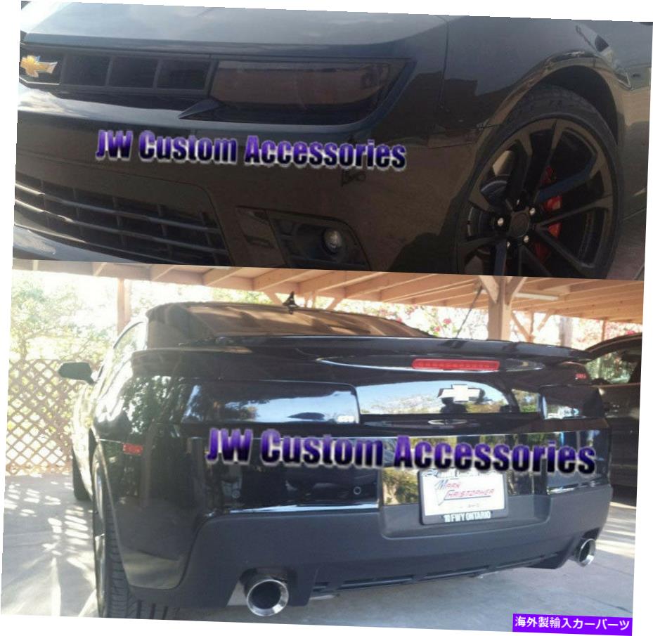 Headlight Covers フィット14-15シボレーカマロGTSスモークアクリルヘッドライトテールライトカバー4PCセット Fits 14-15 Chevrolet Camaro GTS Smoke Acrylic Headlight Taillight Covers 4pc Set【並行輸入品】