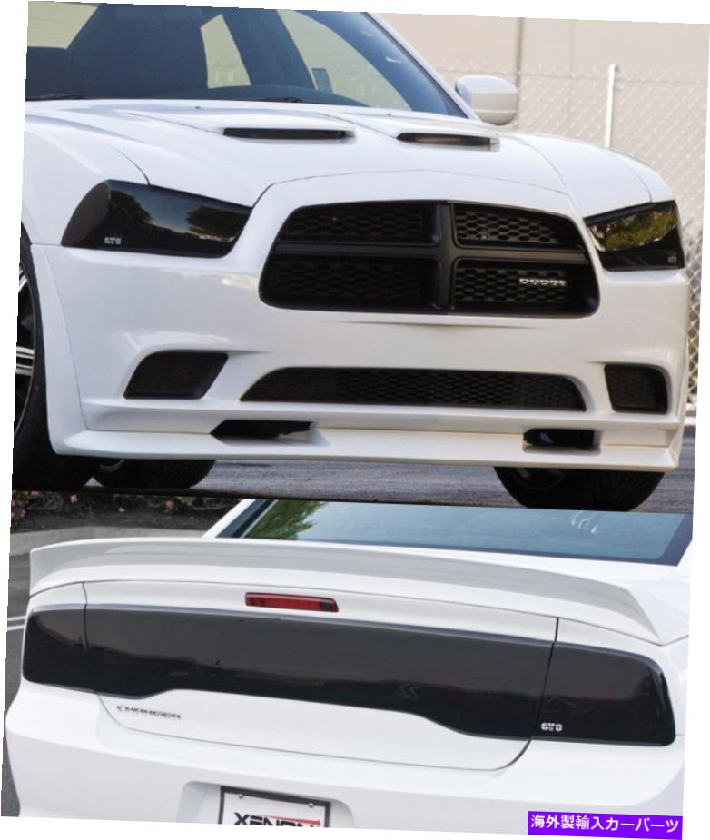Headlight Covers 11-14充電器GTSアクリルスモークヘッドライトフォグライトテールライトカバー7pc Fits 11-14 Charger GTS Acrylic Smoke Headlight Fog Light Taillight Covers 7pc【並行輸入品】