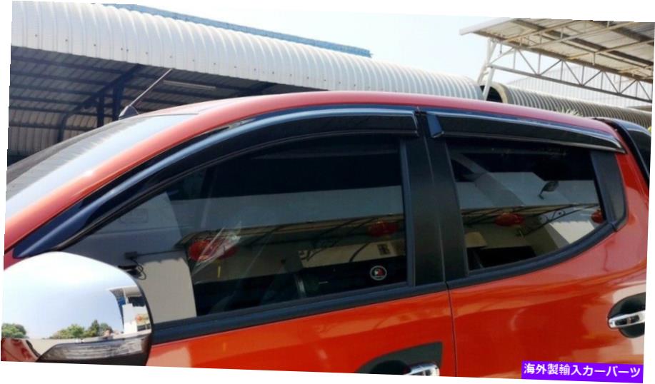 バグシールド Mitsubishi Triton 4 DOOR MR L200 2019 2020のためのウェザーガードバイザーウィンシールド Weather Guards Visor Winshield For Mitsubishi Triton 4 Door MR L200 2019 2020【並行輸入品】