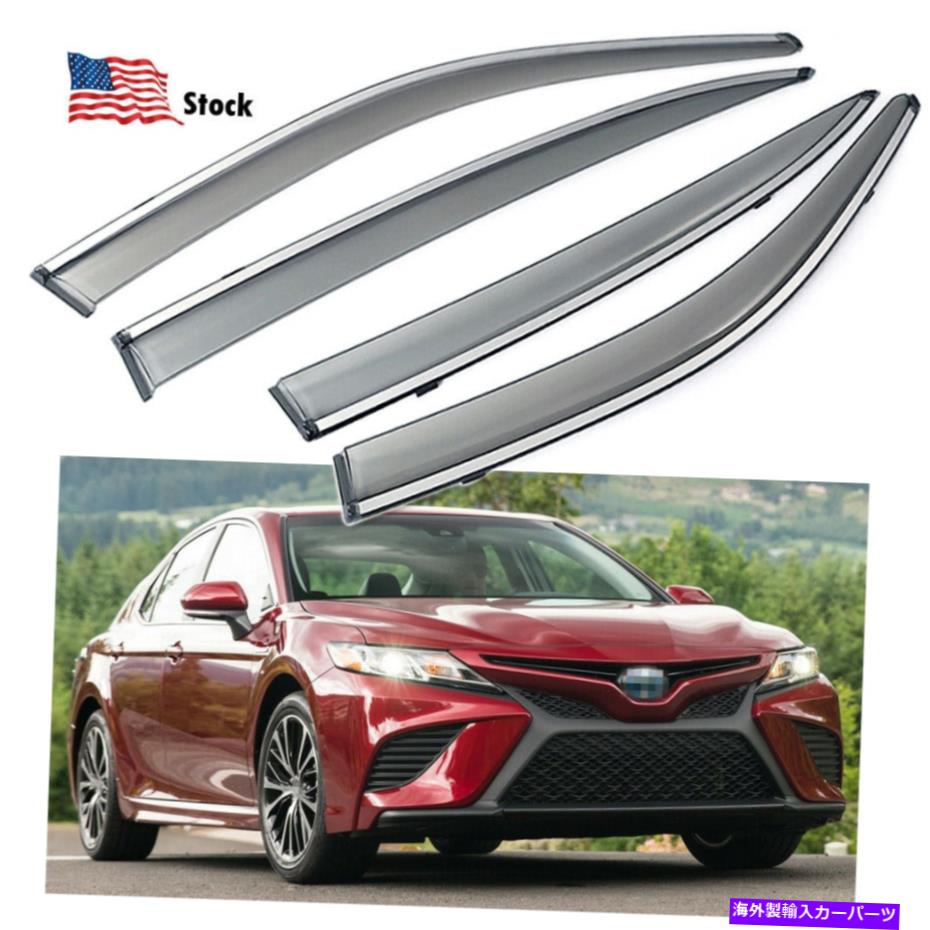 バグシールド カーウィンドウバイザーベントシェード風力デフレクターレインガード2018-2022トヨタカムリ Car Window Visor Vent Shade Wind Deflector Rain Guard for 2018-2022 Toyota Camry【並行輸入品】