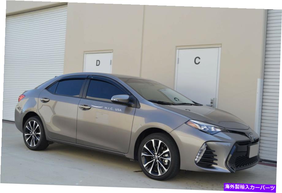 バグシールド HIC USA 2013?2018 COLOLLA 4DRセダンウィンドウバイザーベントシェードデフレクター HIC USA 2013 to 2018 Corolla 4dr sedan window visor vent shade deflector【並行輸入品】