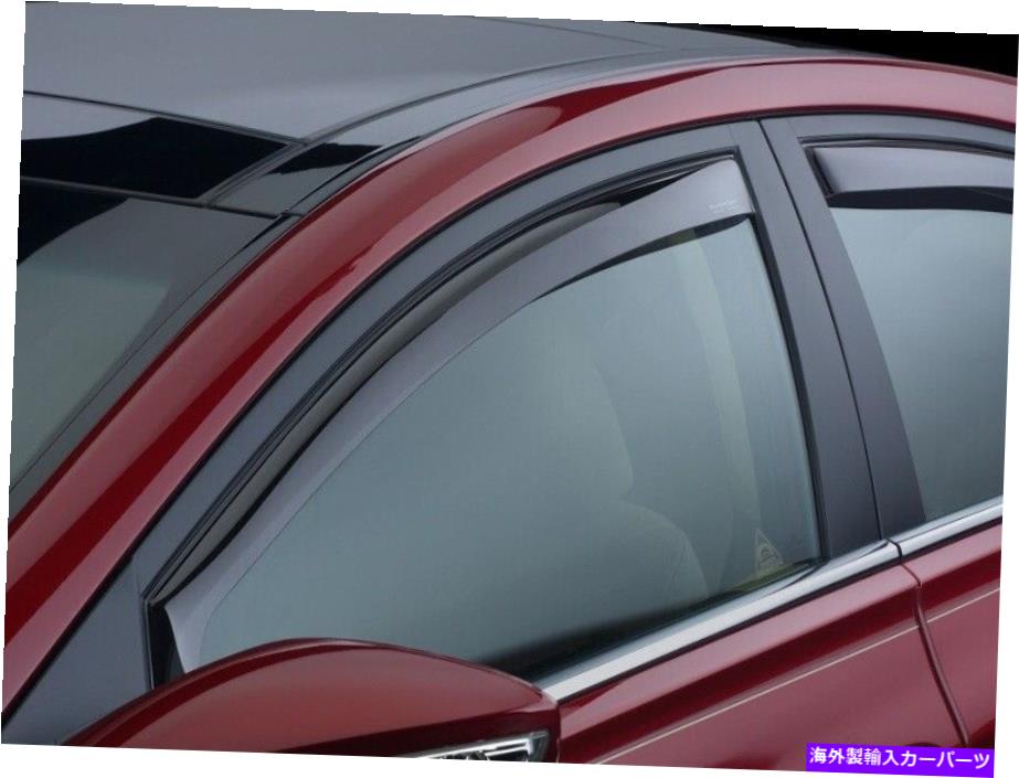 バグシールド Weathertech 12+ヒュンダイベロスターフロントサイドウィンドウディフレクター - ダークスモーク WeatherTech 12+ Hyundai Veloster Front Side Window Deflectors - Dark Smoke【並行輸入品】