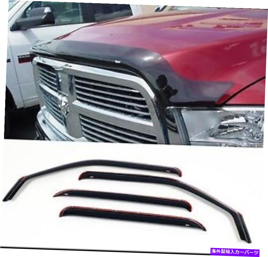 バグシールド Dodge Ram HD 2009-2017 Mega Cab Bug Deflector Shield＆In -Channel Visor Combo Dodge Ram HD 2009 - 2017 Mega Cab Bug Deflector Shield & In-Channel Visor Combo【並行輸入品】