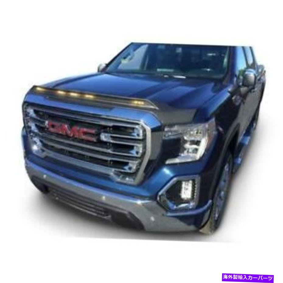 バグシールド 2019-21 GMC Sierra 1500 Aeroskin Black Hood Shield W/ LED Lights 753167のAVS AVS For 2019-21 GMC Sierra 1500 Aeroskin Black Hood Shield w/ LED Lights 753167【並行輸入品】