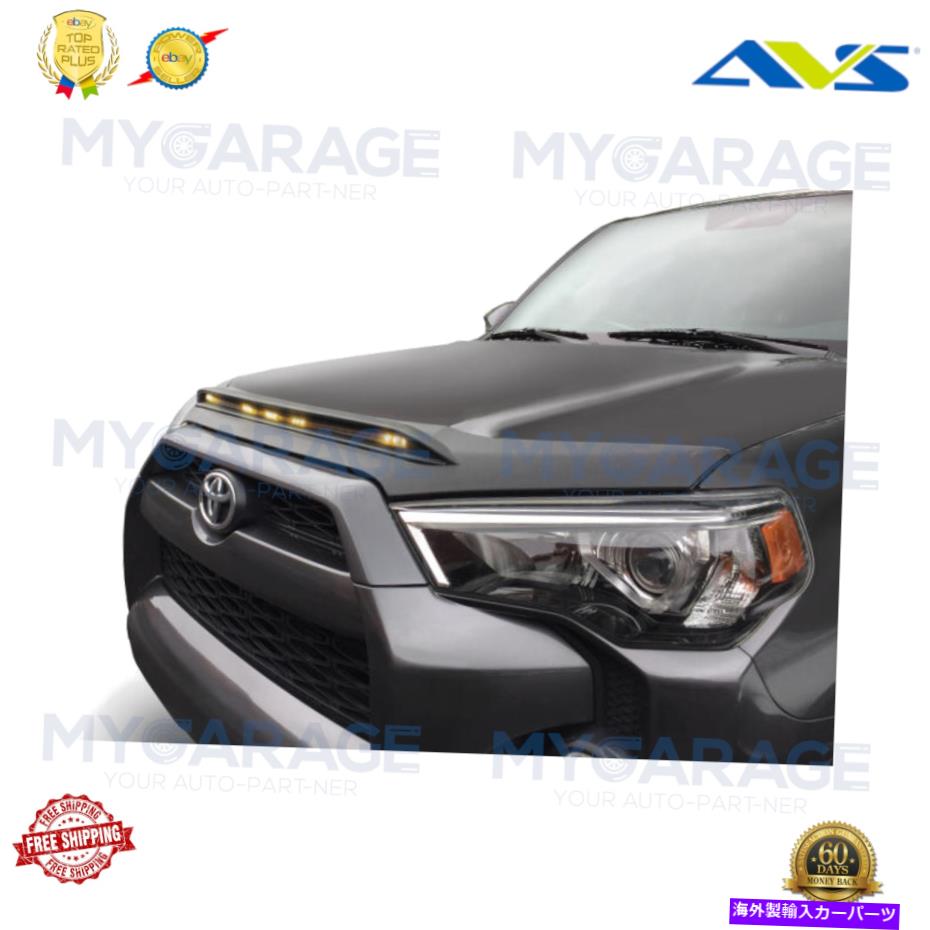 バグシールド AVS Aeroskin Low Profill LightShield LED Toyota 4runnerBlackのLEDフードプロテクター AVS Aeroskin Low Profile Lightshield LED Hood Protector for Toyota 4Runner Black【並行輸入品】