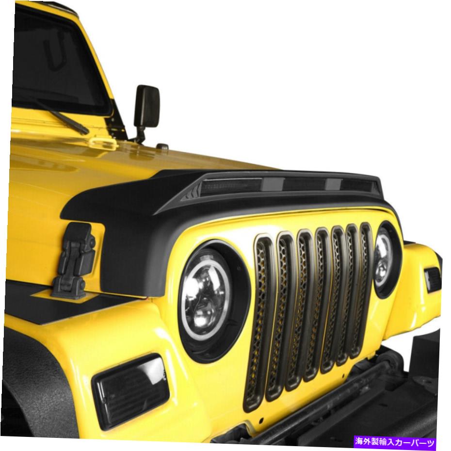 バグシールド フロントフードバグデフレクターマットブラックストーンガード1997-2006ラングラージープTJ Front Hood Bug Deflector Matte Black Stone Guard for 1997-2006 Wrangler Jeep TJ【並行輸入品】