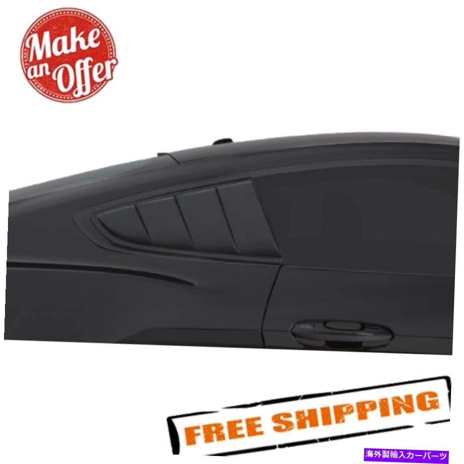 バグシールド GTスタイリングGT4813Sスモークルーバークォーターウィンドウカバー15-21フォードマスタング GT Styling GT4813S Smoke Louvered Quarter Window Covers for 15-21 Ford Mustang【並行輸入品】