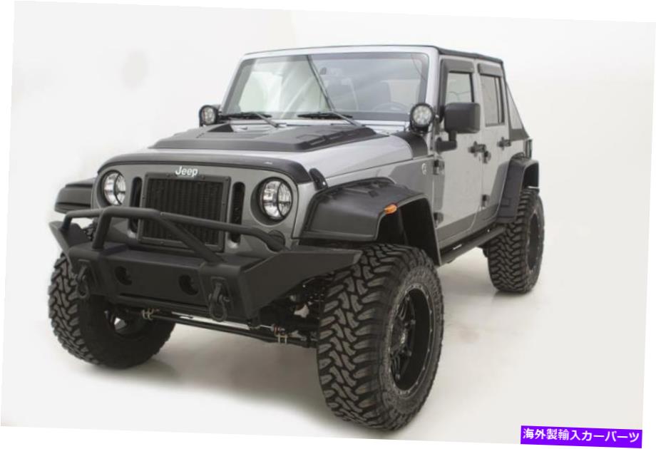 バグシールド AVS Matte Black Ventvisor/Aeroskin Kit 2007-2018のJeep Wrangler Unlimitedのキット AVS Matte Black Ventvisor/Aeroskin Kit for 2007-2018 for Jeep Wrangler Unlimited【並行輸入品】