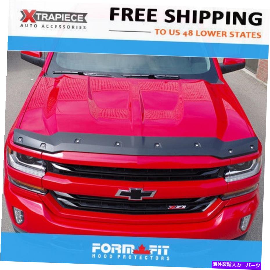 バグシールド 16-18シボレーシルバラード1500タフガードフードプロテクターバグシールドダフェレクター 16-18 Chevy Silverado 1500 Tough Guards Hood Protectors Bug Shields Deflectors【並行輸入品】