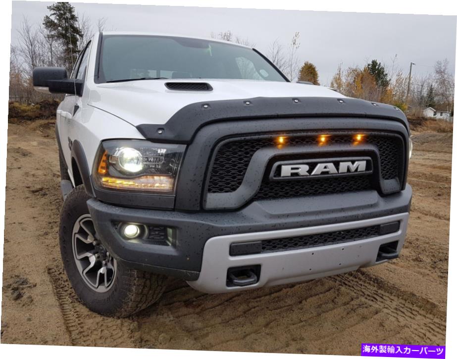バグシールド 09-19ダッジラムクラシックブラックスムースのためのタフガードクラシックフードガード Tough Guard Classic Hood Guard For 09-19 Dodge RAM Classic Black Smooth【並行輸入品】