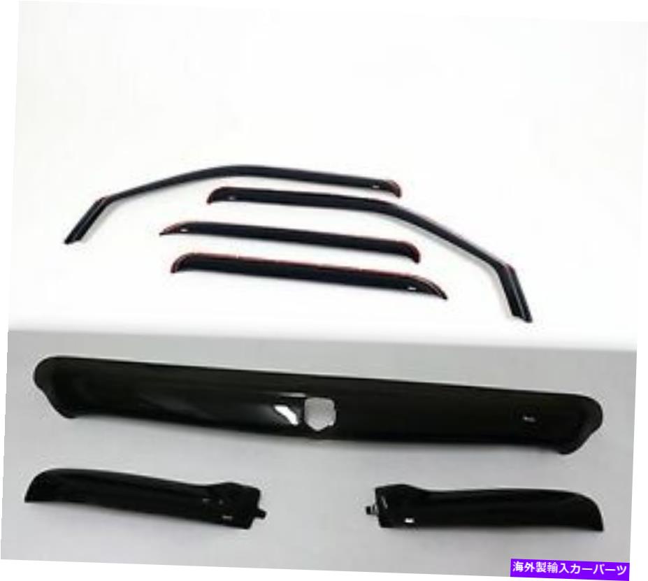 バグシールド Dodge Ram 2002-2005バグデフレクターシールド＆チャンネル換気バイザーコンボ7pc Dodge Ram 2002 - 2005 Bug Deflector Shield & In-Channel Vent Visor Combo 7pc【並行輸入品】