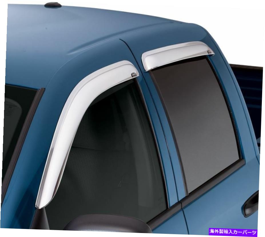 バグシールド AVS-For 2019 RAM 1500クルーキャブベントヴィザーマウントフロント＆リアウィンドウDEFL AVS-for 2019 RAM 1500 Crew Cab Ventvisor Outside Mount Front & Rear Window Defl【並行輸入品】