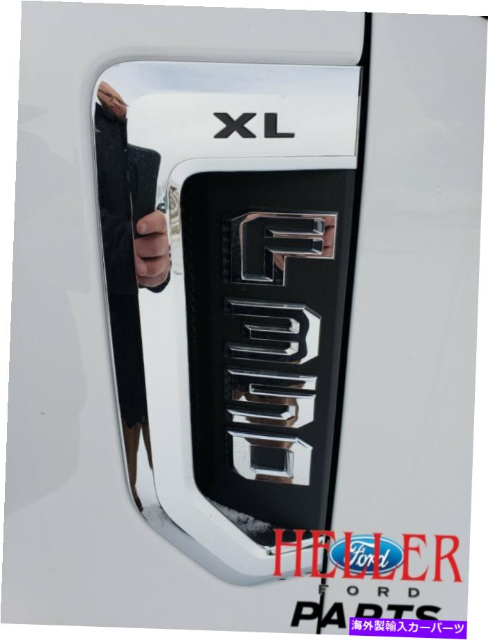 バグシールド 2017-2019 Ford F-350 XL Fender Nameplate-完全なセット（左手の写真） 2017-2019 FORD F-350 XL FENDER NAMEPLATE - COMPLETE SET (LEFT HAND PICTURED)【並行輸入品】