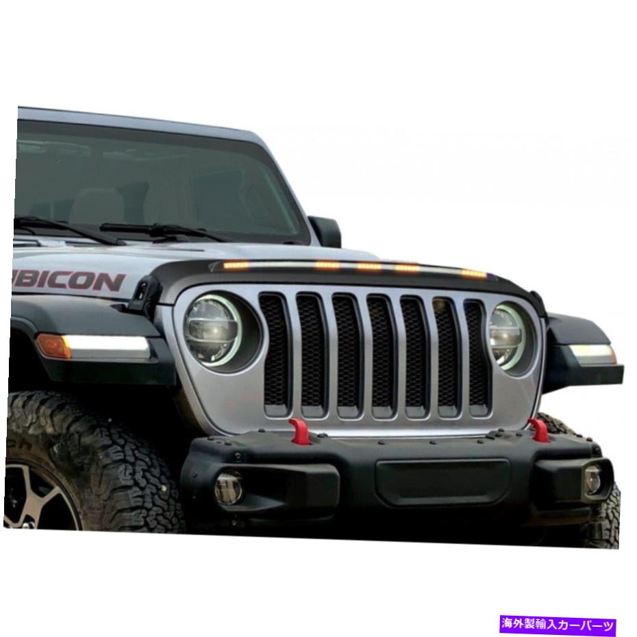 バグシールド Jeep Gladiator 2020-2021のAVSエアロスキンロープロファイルフードシールドw/ライト AVS For Jeep Gladiator 2020-2021 Aeroskin Low Profile Hood Shield w/ Lights【並行輸入品】