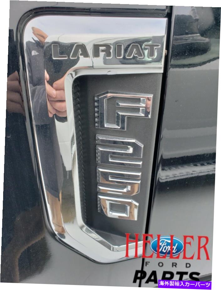 バグシールド 2017-2019 Ford F-350 Lariat Fender Nameplate-完全なセット（左手の写真） 2017-2019 FORD F-350 LARIAT FENDER NAMEPLATE - COMPLETE SET (LEFT HAND PICTURED)【並行輸入品】