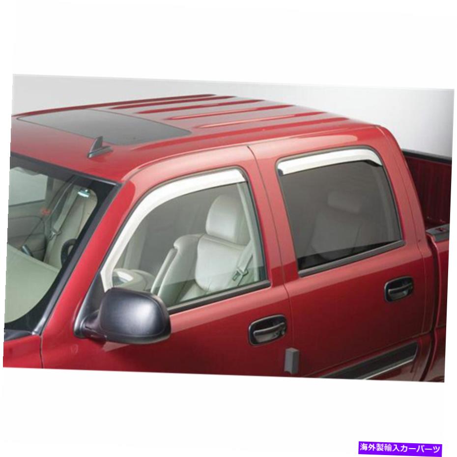 バグシールド 4PC PUTCO CHROME WINDOM VISOR SET 2010 FOR 2010 18 Dodge RAM 2500/3500クルー/メガキャブ 4pc Putco Chrome Window Visor Set for 2010 18 Dodge RAM 2500/3500 Crew/Mega Cab【並行輸入品】