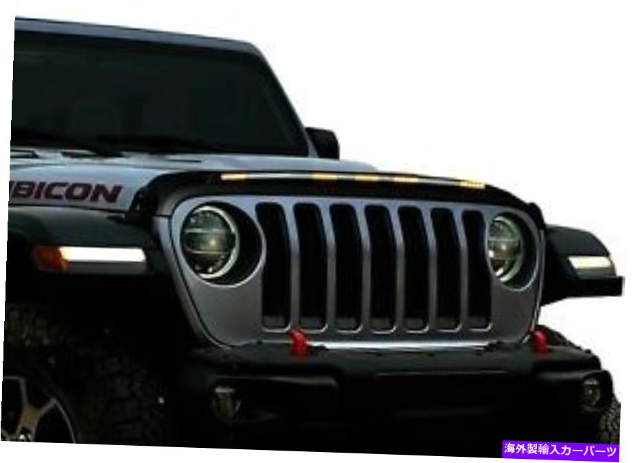バグシールド 2018-2019のAVSジープラングラー（JL）エアロスキンロープロファイルフードシールドW/ライト AVS for 2018-2019 Jeep Wrangler (JL) Aeroskin Low Profile Hood Shield w/ Lights【並行輸入品】