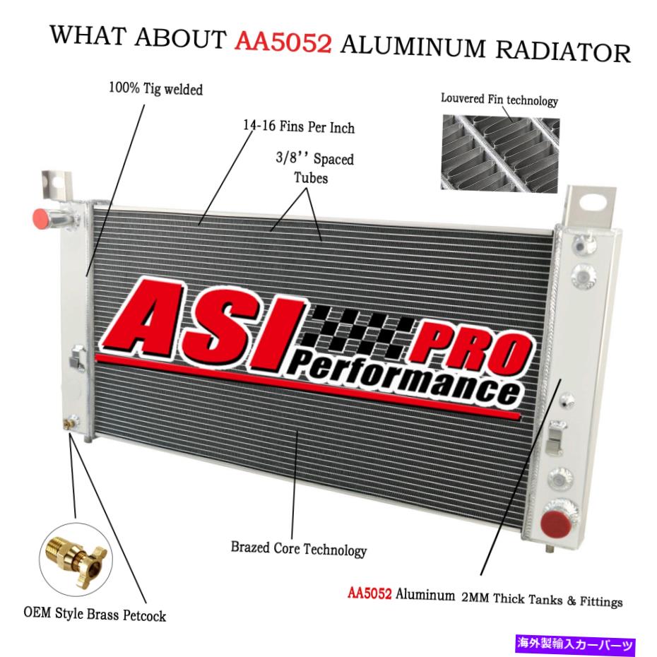 Radiator 99-12シボレーシルバラード1500 2500タホ4.8L 5.3L V8の4列アルミニウムラジエーター 4-ROW Aluminum Radiator for 99-12 Chevy Silverado 1500 2500 Tahoe 4.8L 5.3L V8【並行輸入品】