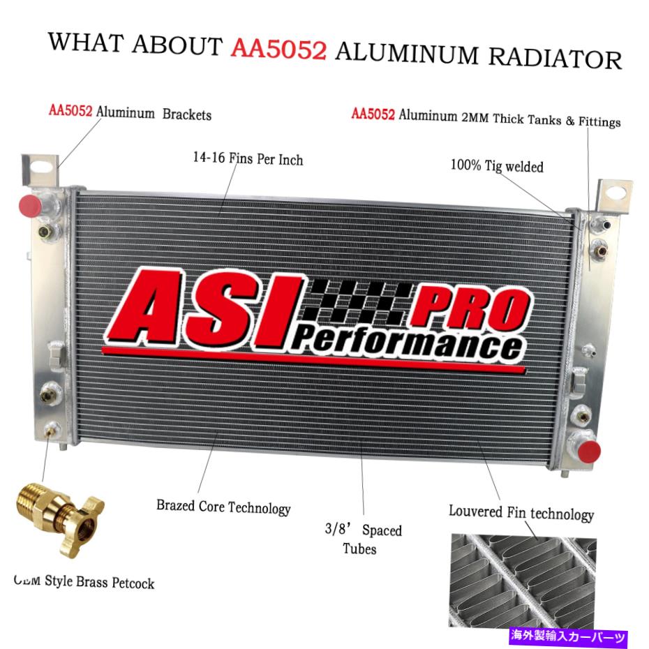 Radiator 4列アルミニウムラジエーターフィット1999-2014シボレーシルバラード1500,2500 HD 4.3-6.0L 4 Row Aluminum Radiator Fit 1999-2014 Chevrolet Silverado 1500,2500 HD 4.3-6.0L【並行輸入品】