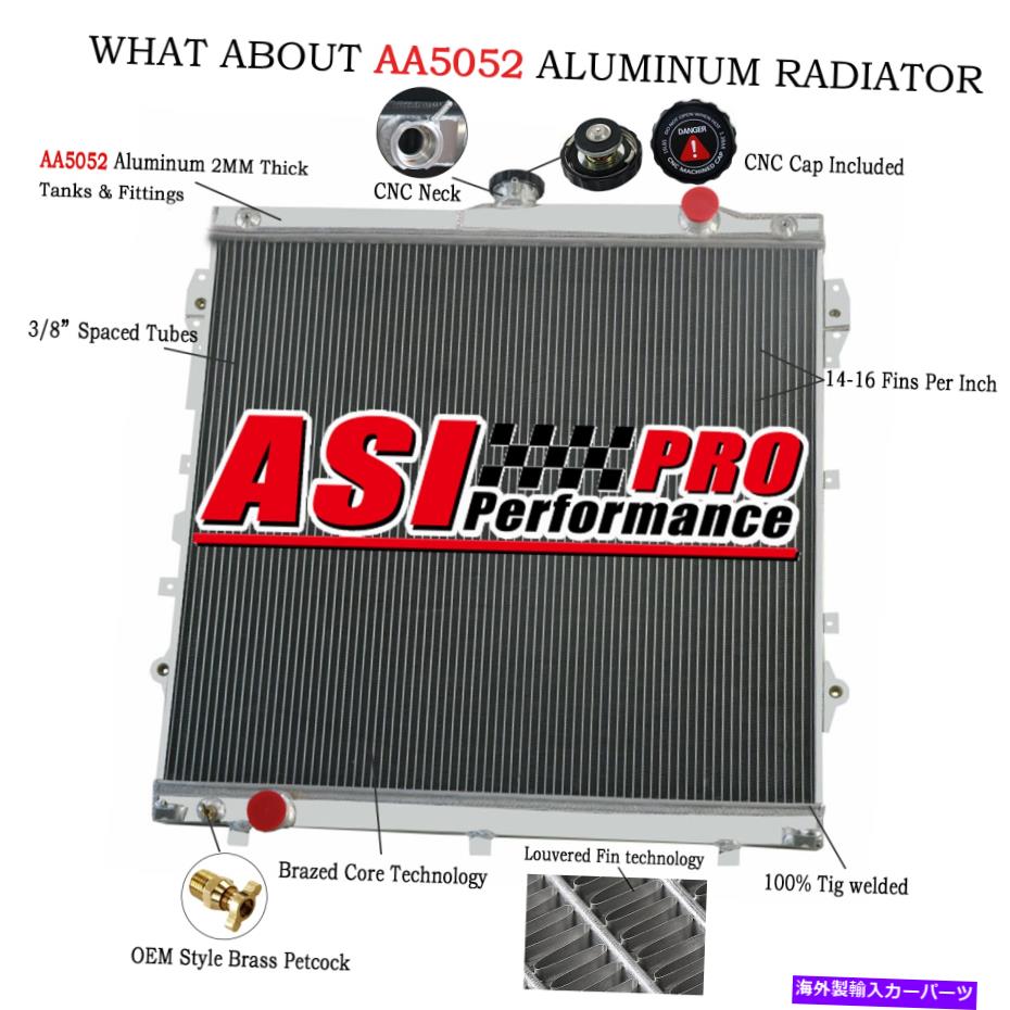 Radiator 4列AA5052アルミニウムラジエータークーラーフィット2007-2014トヨタツンドラSR5 4.0L V6 4 Rows AA5052 Aluminum Radiator Cooler fit 2007-2014 Toyota Tundra SR5 4.0L V6【並行輸入品】