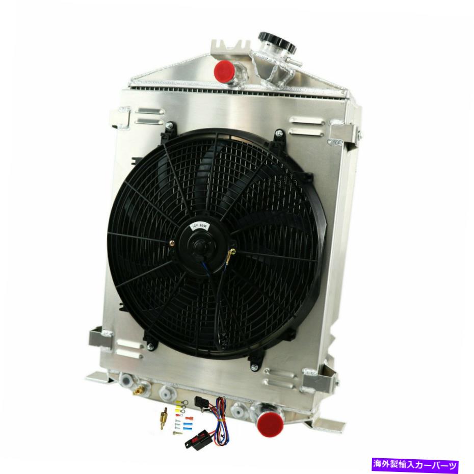 Radiator 4列のラジエーター+シュラウドファンリレー1932年フォードモデルbハイボーイストリートロッドシボレーv8 4 Row Radiator+Shroud Fan RELAY for 1932 Ford Model B Hi Boy Street Rod Chevy V8【並行輸入品】