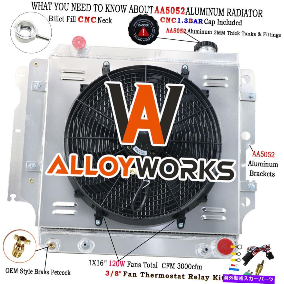Radiator 1987年から2006年の4列のラジエーターシュラウドファンジープラングラーTJ YJシボレーV8変換 4 Row Radiator Shroud Fan For 1987-2006 Jeep Wrangler TJ YJ Chevy V8 Conversion【並行輸入品】