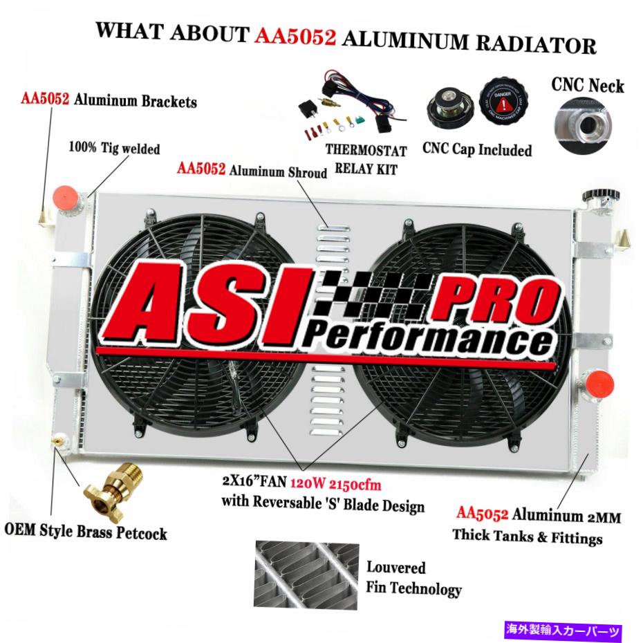Radiator 4列アルミニウムラジエーター+シュラウドファン+1994-2002のリレーダッジRAM 2500 3500 5.9L 4 Row Aluminum Radiator+Shroud Fan+Relay For 1994-2002 Dodge Ram 2500 3500 5.9L【並行輸入品】