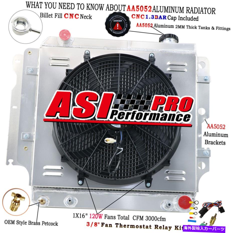 Radiator 4列アルミニウムラジエーターファンシュラウドジープラングラーYJシェビーモーパルV8 1987-2006 4 Row Aluminum Radiator Fan Shroud For Jeep Wrangler YJ Chevy Mopar V8 1987-2006【並行輸入品】