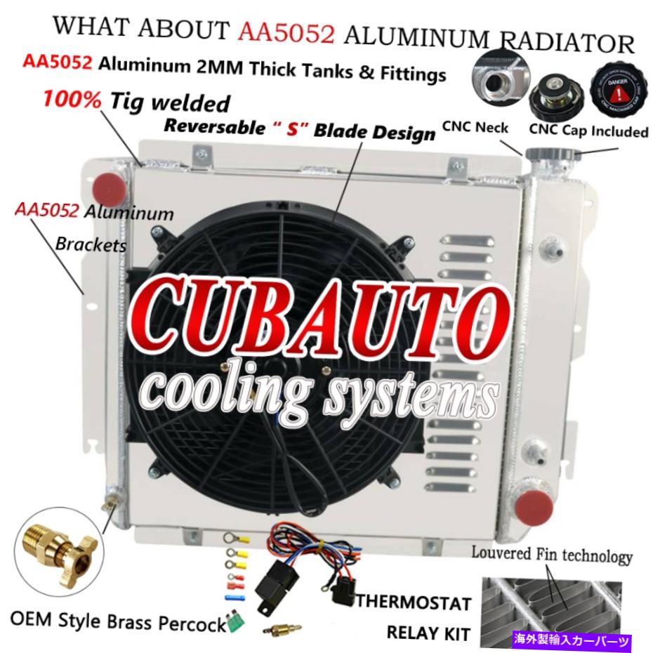 Radiator 4列のラジエーター+シュラウドファンフィット1987-06ジープラングラーYJ TJシボレーGM V8変換 4 Row Radiator+Shroud Fan fit 1987-06 Jeep Wrangler YJ TJ Chevy GM V8 Conversion【並行輸入品】