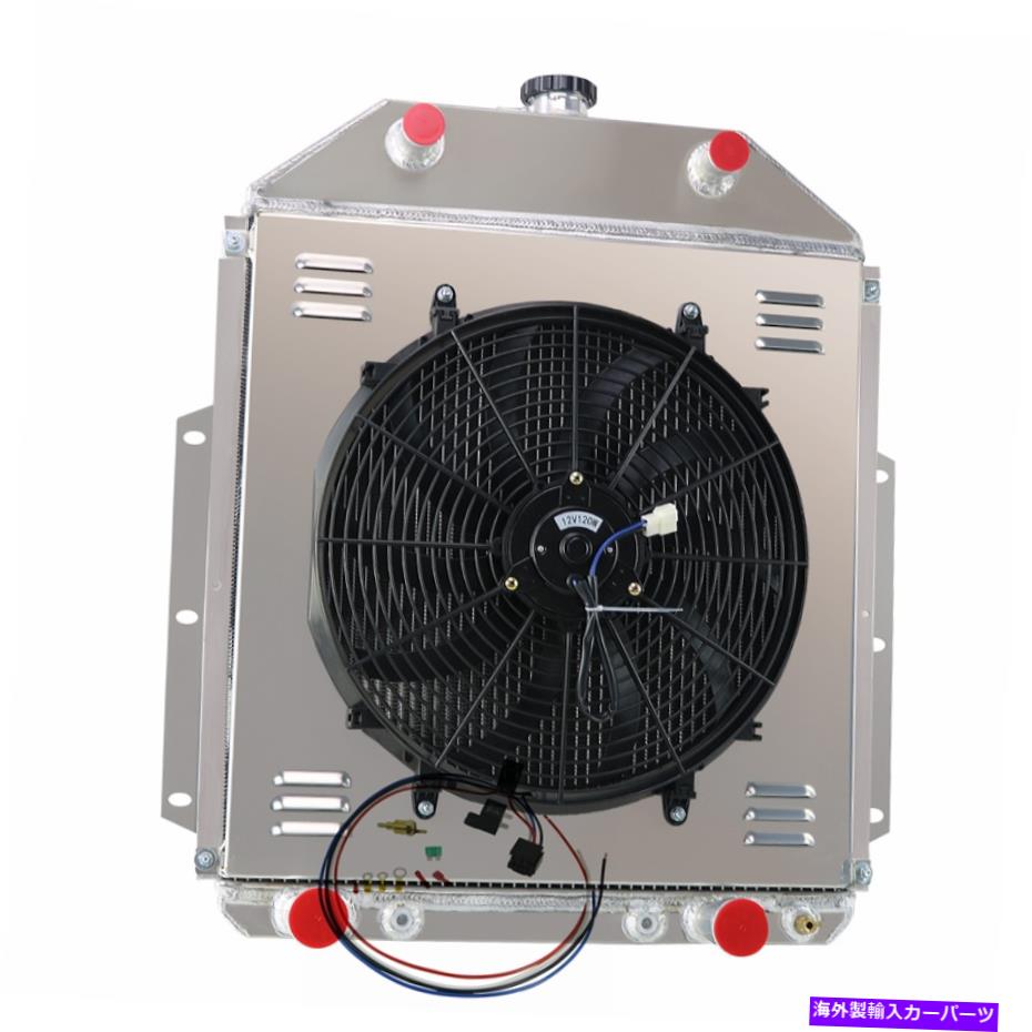 Radiator 4rowアルミニウムラジエーター+シュラウド16''fan＆リレー42-52フォードトラックフラットヘッドエンジン 4Row Aluminum Radiator+Shroud 16''Fan&relay For 42-52 Ford Truck Flathead Engine【並行輸入品】