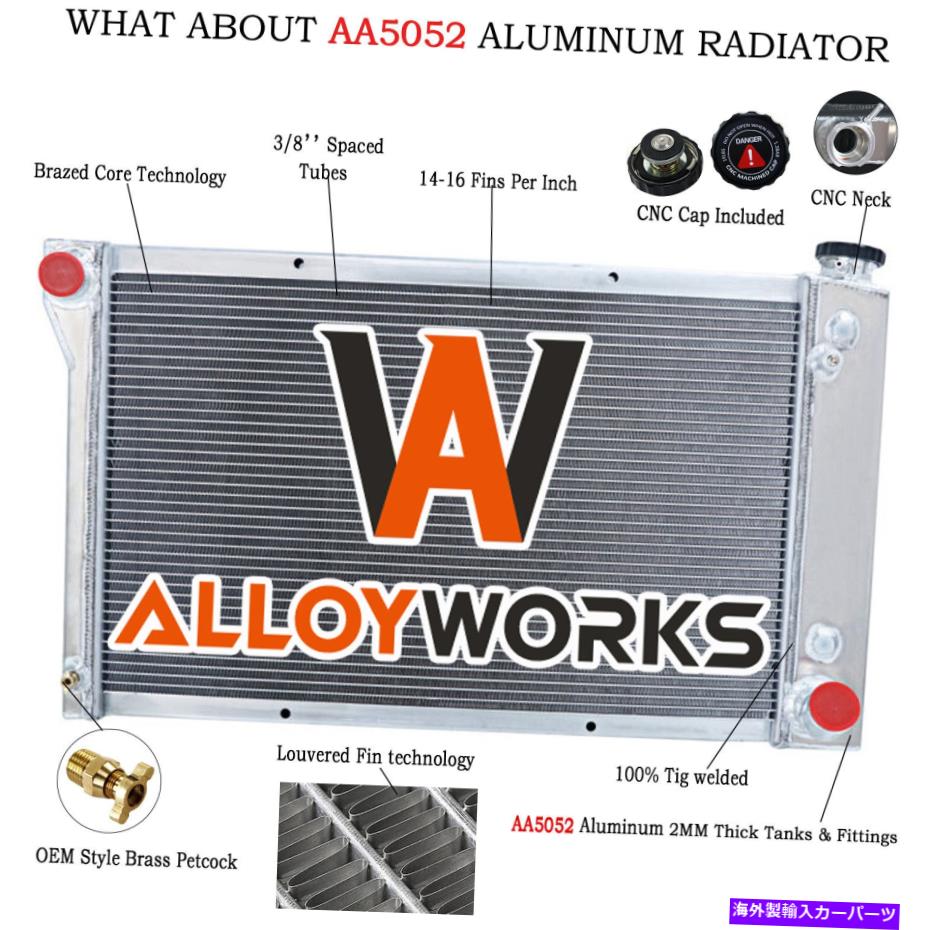 Radiator 1967-1972シボレーC/KピックアップトラックC10 C20 62mmコアの4列アルミニウムラジエーター 4-Row Aluminum Radiator For 1967-1972 Chevy C/K Pickup Truck C10 C20 62mm Core【並行輸入品】その他