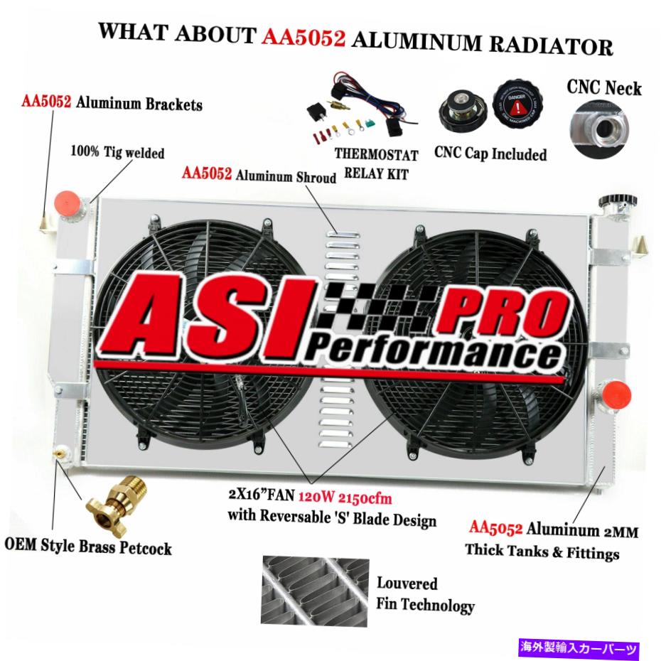 Radiator 4rowラジエーター+シュラウドファン+1994-02 96 Dodge Ram 2500 3500 5.9Lカミンズのリレー 4Row Radiator+Shroud Fan+Relay For 1994-02 96 Dodge Ram 2500 3500 5.9L Cummins【並行輸入品】