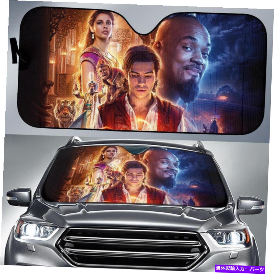 サンシェード アラジン2019映画ポスターウィルスミスジーニーカーサンシェード Aladdin 2019 Movies Poster Will Smith Genie Car Sun Shade画像