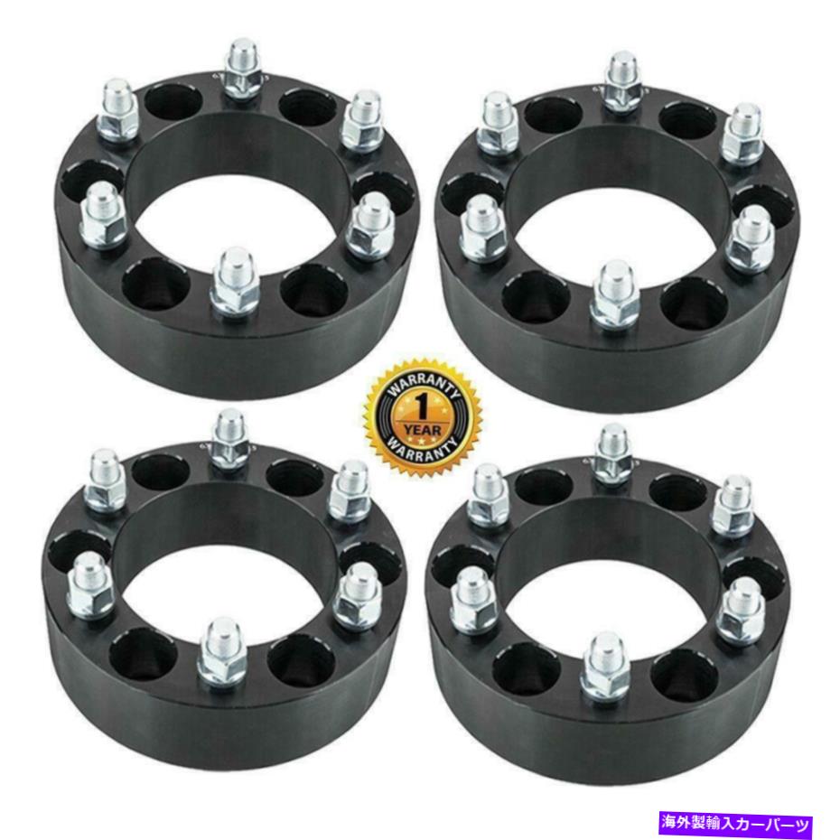 スペーサー 4PCS 6x5.5 99-15シボレーシルバードのための2インチブラックホイールスペーサーアダプター1500 4pcs 6x5.5 2Inch Black Wheel Spacers Adapters For 99-15 Chevrolet Silverado 1500【並行輸入品】