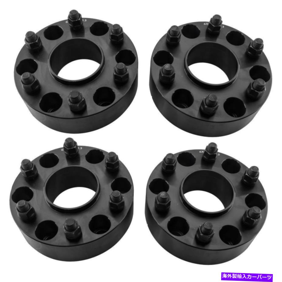 スペーサー （4）2 '' 6ラグハブセントリックブラックホイールスペーサーアダプター6x139.7 for GMC Sierra 1500 (4) 2'' 6 Lug Hubcentric Black Wheel Spacers Adapter 6x139.7 for GMC Sierra 1500【並行輸入品】