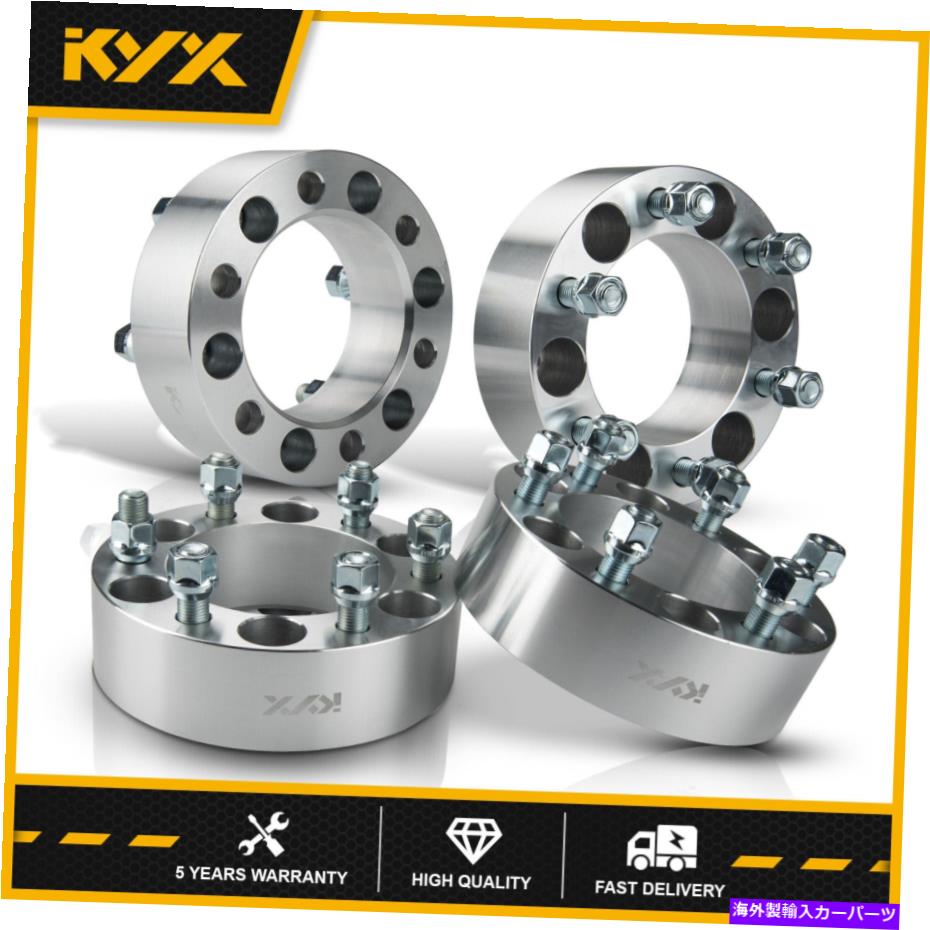 スペーサー 4PCS 2インチ50mmホイールスペーサー6x5.5?6x5.5フィットシボレー＆GMC 14x1.5スタッド 4PCS 2 inch 50mm Wheel Spacers 6x5.5 to 6x5.5 Fits Chevy & GMC 14x1.5 studs【並行輸入品】