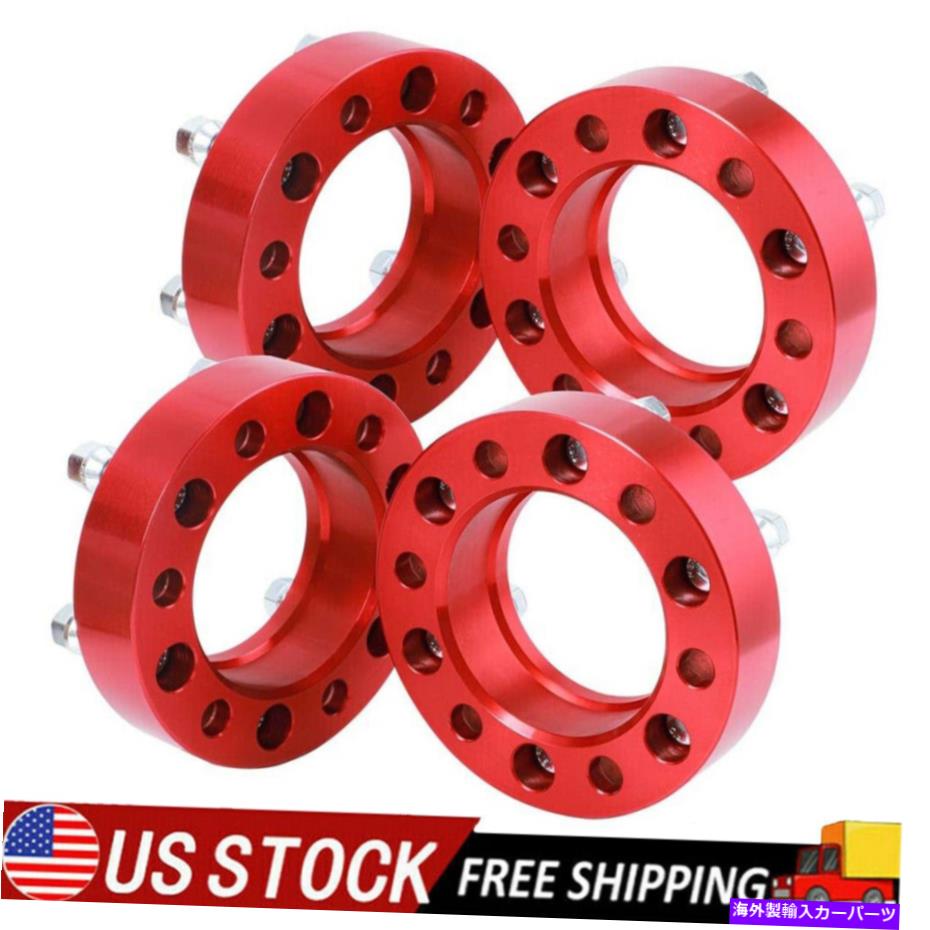 スペーサー （4）1.5 '' 6ラグハブセントリックレッドホイールスペーサーアダプター6x5.5トヨタタコマ (4) 1.5'' 6 Lug Hubcentric Red Wheel Spacers Adapters 6x5.5 for Toyota Tacoma【並行輸入品】