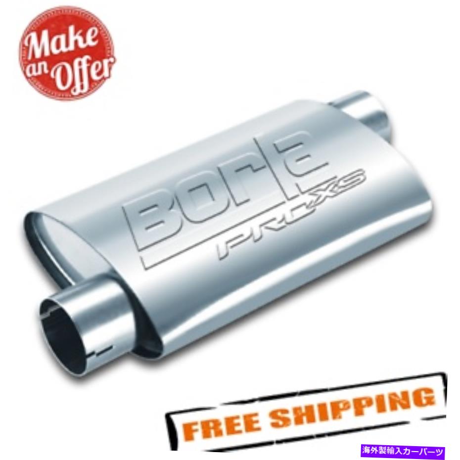 マフラー Borla 400491 Pro XS 3 "ステンレス鋼の楕円形のノッチ灰色の排気マフラー Borla 400491 Pro XS 3" Stainless Steel Oval Notched Gray Exhaust Muffler【並行輸入品】｜Us Custom Parts Shop USDM