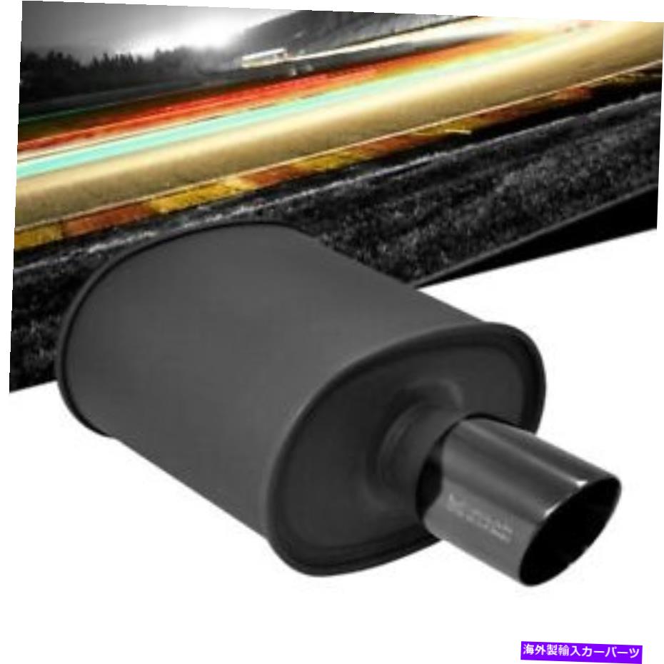 マフラー ミーガンレーシングM-BCターボ溶接排気ブラックマフラーブラッククロムロールチップ Megan Racing M-BC Turbo Weld-on Exhaust Black Muffler Black Chrome Rolled Tip【並行輸入品】