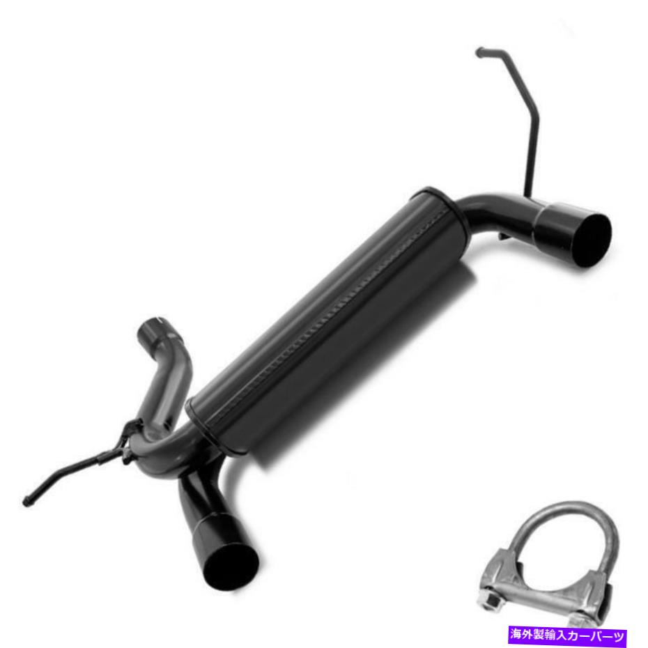 マフラー パウダーコーティングブラックリアマフラー互換：2007-2017ジープラングラー Powder Coated Black Rear Muffler compatible with : 2007-2017 Jeep Wrangler【並行輸入品】