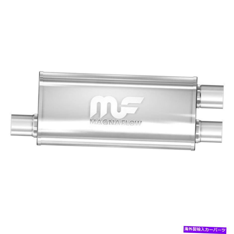 マフラー ステンレス鋼の楕円形のbi方向グレー排気マフラー Stainless Steel Oval BI Direction Gray Exhaust Muffler【並行輸入品】