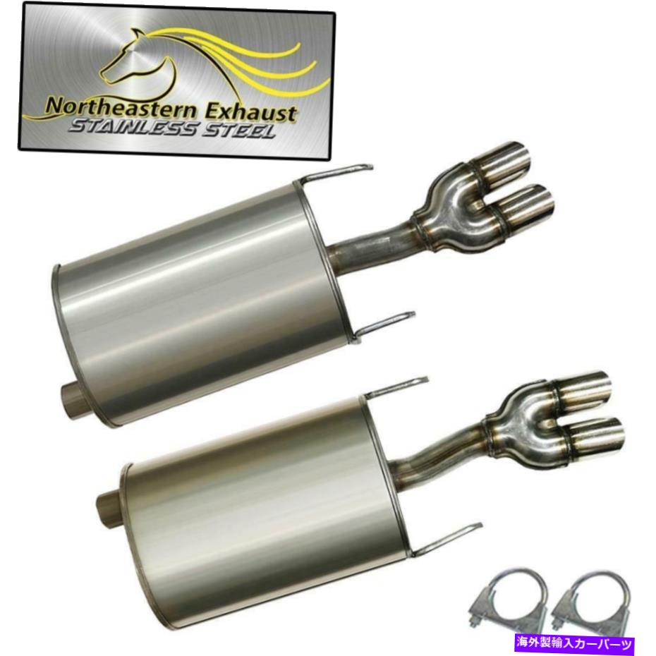 マフラー ステンレス鋼左と右のデュアルチップエキゾーストマフラーフィット：2003-08 Grandprix Stainless Steel Left and Right Dual Tip Exhaust Muffler fits: 2003-08 GrandPrix【並行輸入品】