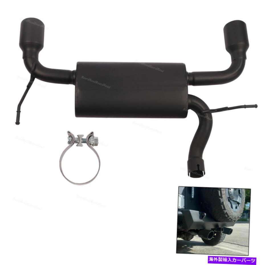 マフラー 07-17のマットブラックデュアルキャットバックエキゾーストマフラーシステムジープラングラーJK 2/4DR Matte Black Dual CatBack Exhaust Muffler System For 07-17 Jeep Wrangler JK 2/4DR【並行輸入品】