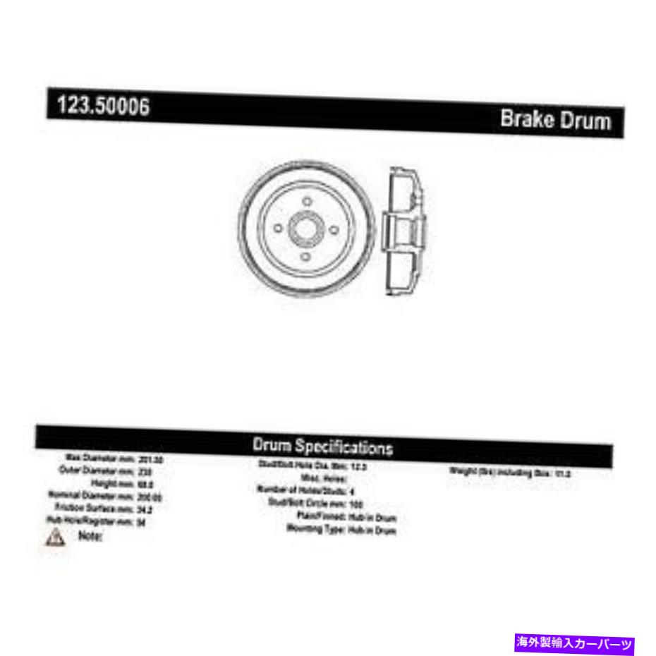 Brake Drum ＃123.50006中心部品ブレーキドラム # 123.50006 Centric Parts Brake Drum【並行輸入品】 38,396円